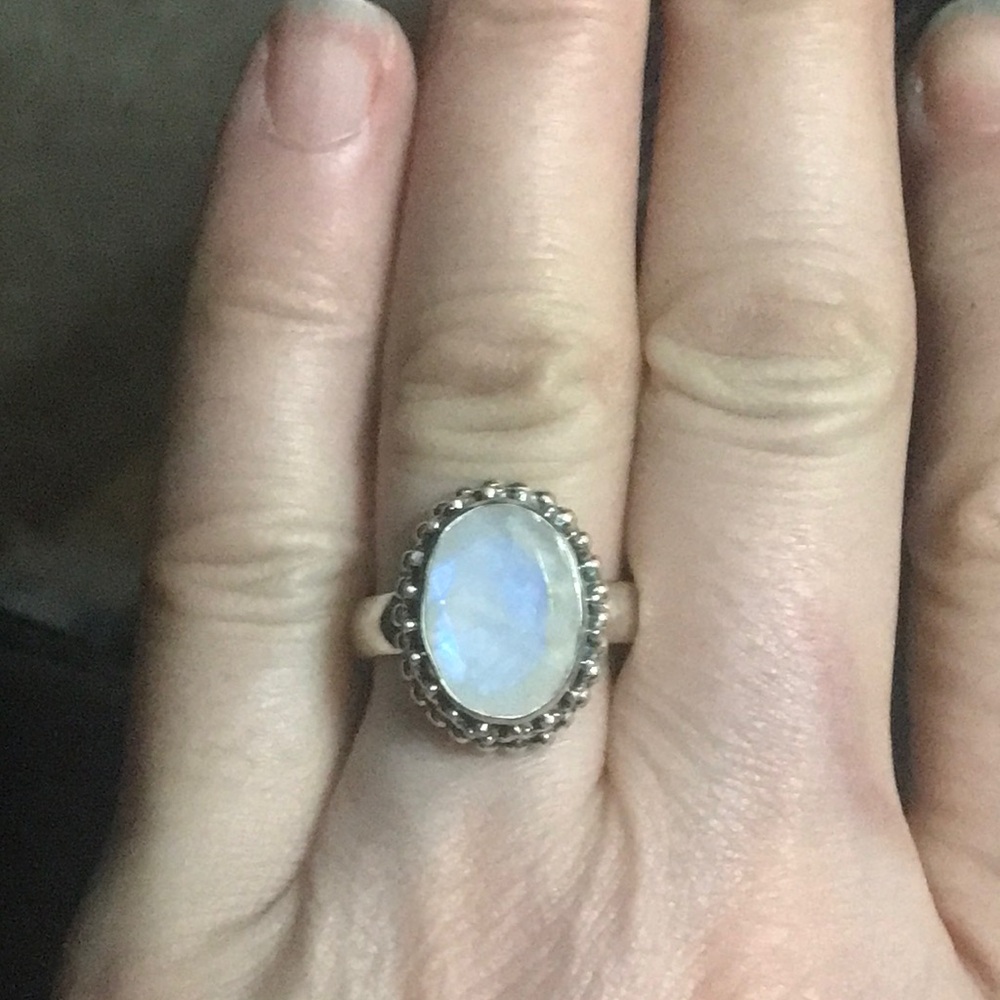 Elegant Silver Moonstone Ring